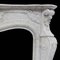 19th Century Louis XVI Fireplace Mantel in Sculpted White Carrara Marble 4
