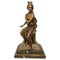Neoclassical Style Bronze Lady on Detailed Plinth Base, 20th Century 1