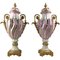 20th Century Ormolu & Pink Sevres Porcelain Vases with Lids, Set of 2 1