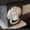 19th Century Empire Marble Fireplace Mantel with Carved Columns and Lion Heads 2