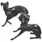 Große Bronze Greyhounds in Dominant Stance, 1960er, 2er Set 1