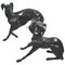 Large Bronze Greyhounds in Dominant Stance, 1960s, Set of 2 1