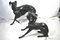 Große Bronze Greyhounds in Dominant Stance, 1960er, 2er Set 2