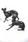 Große Bronze Greyhounds in Dominant Stance, 1960er, 2er Set 4