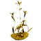 Italian Golden Brass Crane or Heron and Flower Floor Lamp from Cittone Oggi, 1960s 1