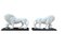 Marble Lion Gatekeeper Statues, Set of 2 5