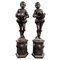 Large Bronze Elizabethan Page Boy Fountain Statues, 20th Century, Set of 2 1