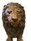Sitzende Löwen aus gegossener Bronze, 20. Jh., 2er Set 3