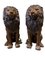 Cast Bronze Sitting Lions, 20th Century, Set of 2 9