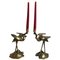 Brass Stalk Candelabras, 19th Century, Set of 2, Image 1