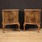 Italian Bedside Tables in Walnut, Burl, Maple and Fruitwood, Set of 2 1