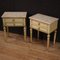Louis XVI Style Italian Lacquered & Gilded Bedside Tables, 20th-Century, Set of 2 2