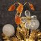 Französische Wandlampen aus goldenem Metall mit farbigem Glas, 20. Jh., 2er Set 7
