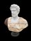 Busto di figura romana scolpita in marmo bianco di Carrara e onice africano, XX secolo, Immagine 6