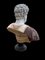 Busto di figura romana scolpita in marmo bianco di Carrara e onice africano, XX secolo, Immagine 12