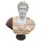 20th Century Bust of Roman Figure Carved in White Carrara and African Onyx Marble, Image 1