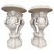 Large 20th Century Hand-Carved Marble Planters, Set of 2 1