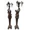 Lámparas figurativas Torchère grandes de bronce, años 20. Juego de 2, Imagen 6