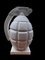 20th-Century Hand-Carved White Marble Hand Grenade Statutory 8