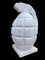 20th-Century Hand-Carved White Marble Hand Grenade Statutory 14