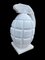 20th-Century Hand-Carved White Marble Hand Grenade Statutory 3