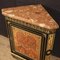 French Corner Cabinet on Boulle Style with Marble Top, 20th-Century 7