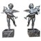 Large 20th Century Bronze Cherub Fountains with Fish, Set of 2 1