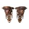 Wooden Carved Wall Sconces with Cherub Faces, 20th Century 1