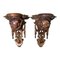 Wooden Carved Wall Sconces with Cherub Faces, 20th Century, Image 1