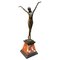 Bailarina estilo Art Déco de bronce con base de mármol de JB Deposee, Imagen 1