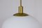 Swedish Opaline Glass & Brass Ceiling Lamp by Uno Westerberg for Böhlmarks, Image 4