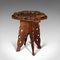 Vintage Chinese Carved Elm Side Table, 1940s 1