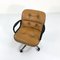 Camel Leather Desk Chair on Wheels by Charles Pollock for Knoll Inc. / Knoll International, 1970s 4