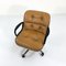 Camel Leather Desk Chair on Wheels by Charles Pollock for Knoll Inc. / Knoll International, 1970s, Image 4
