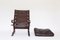 Scandinavian Leather Skyline Lounge Chairs & Ottoman from Hove Mobler, 1970s, Set of 3, Image 9