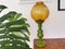 Large Mid-Century Italian Yellow & Green Wood and Glass Table Lamp 2