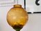 Large Mid-Century Italian Yellow & Green Wood and Glass Table Lamp 12