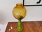 Large Mid-Century Italian Yellow & Green Wood and Glass Table Lamp, Image 7