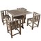 Englischer Gartentisch und Stühle im Stil von Heals, 1960er, 5er Set 1
