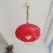 Mid-Century Italian Red Glass Pull-Down Ceiling Lamp, 1970s 2