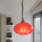 Mid-Century Italian Red Glass Pull-Down Ceiling Lamp, 1970s, Image 4