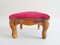 Small Footstool With Red Velvet Cover 1
