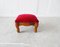Small Footstool With Red Velvet Cover, Image 9