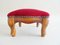 Small Footstool With Red Velvet Cover 5