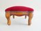 Small Footstool With Red Velvet Cover, Image 5