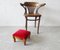 Small Footstool With Red Velvet Cover, Image 8