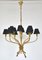 Lampadario a 12 luci in ottone con effetto bambù, Francia, anni '50, Immagine 1