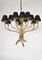 Französischer Kronleuchter aus Messing in Bambus-Optik mit 12 Leuchten im Stil von Maison Baguès, 1950er 2