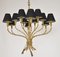 Lampadario a 12 luci in ottone con effetto bambù, Francia, anni '50, Immagine 3