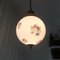 Large Art Deco Ceiling Pendant in White Opal Glass 7